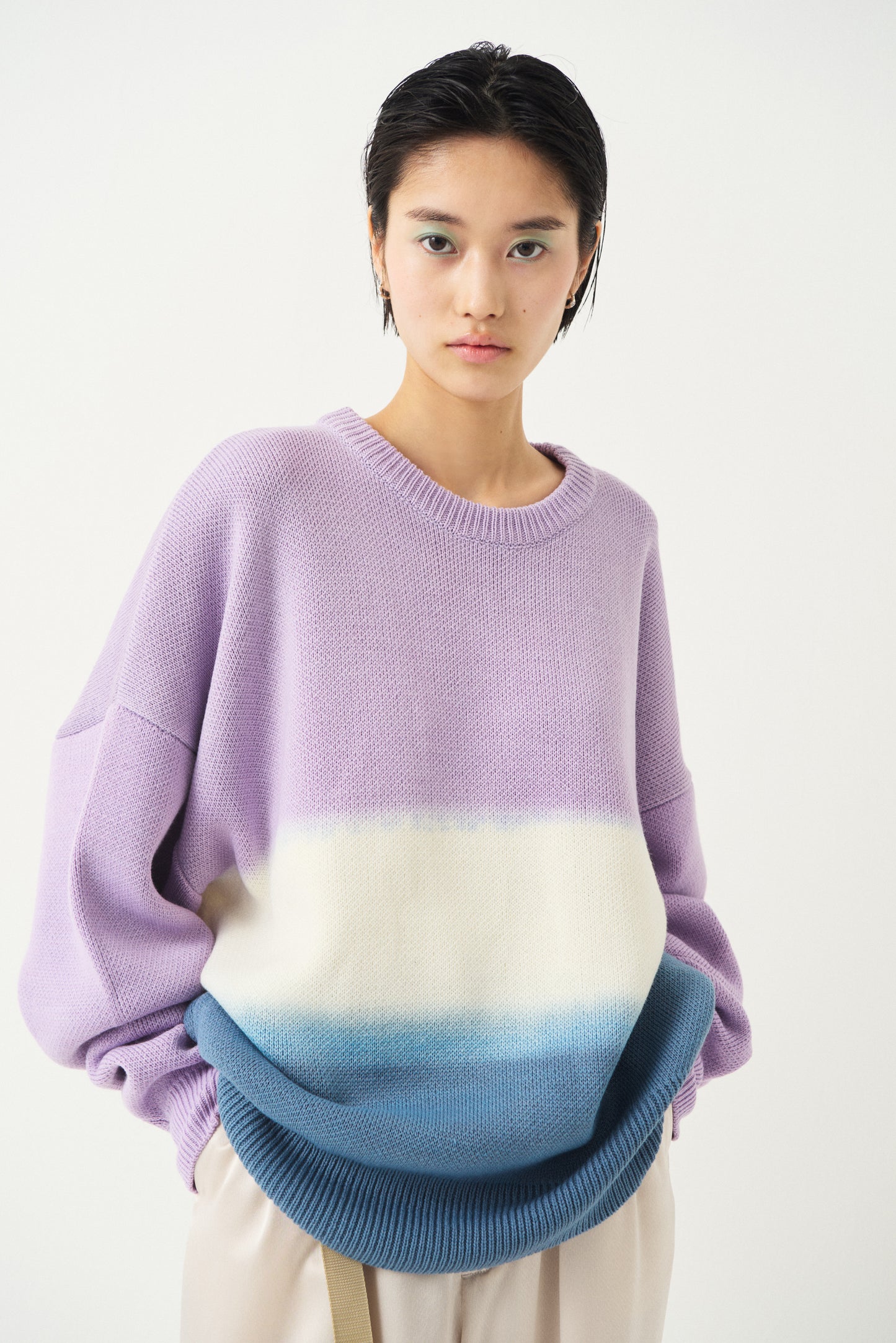 (h)unger dye knit tops ( cassis )