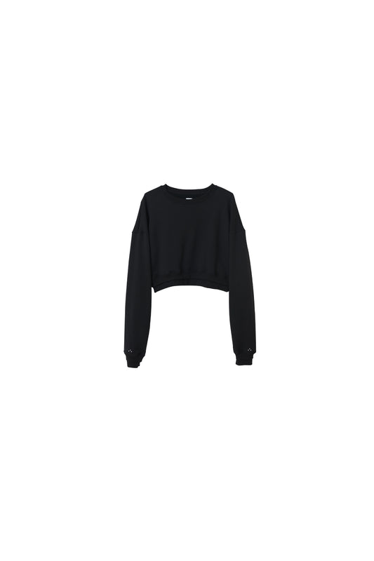 cropped sweat ( black )